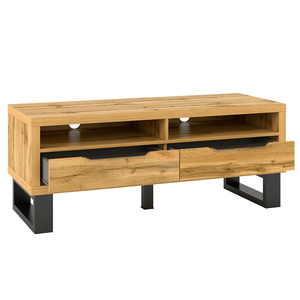 Meuble TV moderne de luxe en bois massif de style nordique avec tiroirs de rangement et étagères ouvertes pour salon, chambre et maison de campagne - Product Image 2