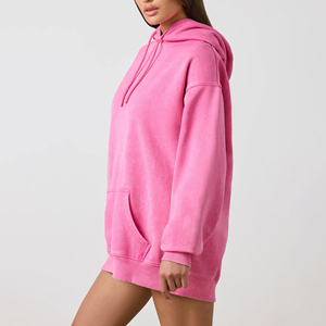 Hoodie oversize en molleton écologique personnalisé, tendance et de qualité supérieure, avec logo frontal, pour femmes, idéal pour l'hiver - Product Image 2