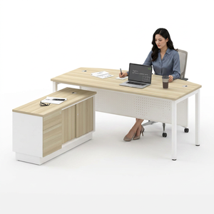 Bureau de direction moderne autoportant en aggloméré robuste de 1,80 m avec assemblage DIY pour usage commercial - Product Image 2