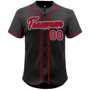 Maillot de baseball boutonné, fabrication directe d'usine, tissu Dry Fit, look baseball classique, couture personnalisée, transfert thermique - Product Image 1