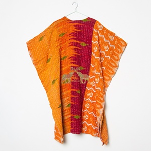 Buy Best Quality Handmade Cotton Embroidery Kantha Cotton Vintage <b>Kaftan</b> For women - Product Image 3