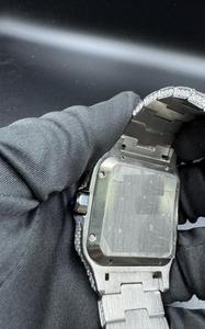 Reloj de Lujo de 41 mm con Cristal de Acero Inoxidable, Cuadrado, con Diamantes Moissanite, Elegante, Estilo Hip Hop, Movimiento Mecánico Japonés Analógico - Product Image 4