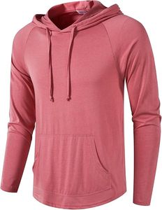 Men's Gym Workout Active Long Sleeve Pullover <b>Lightweight</b> <b>Hoodie</b> Casual Polyester/Cotton with Pocket Breathable Quick Dry Winter - Product Image 5