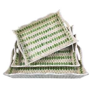 Bandeja Rectangular de MDF Hecha a Mano con Diseño de Frutas Verdes, Asas Decorativas Festoneadas, Decoración del Hogar, Elegante, Vintage, Rústica - Product Image 6