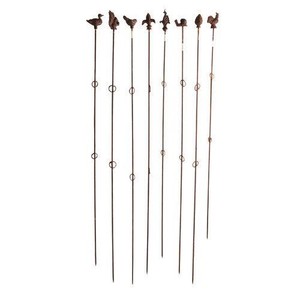 Estaca de jardín floral de metal vintage con diseño de hojas y capullos, decoración rústica para exteriores, para macizos de flores y caminos. - Product Image 4