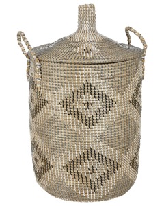 <b>Large</b> seaweed laundry <b>basket</b> with lid Handmade Storage <b>Basket</b> Wholesale eco-friendly Made in Viet Nam - Product Image 1