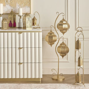 2026 Factory Direct Sell Colorful Glass <b>Gold</b> Metal Moroccan Candle Holder <b>Lantern</b> for Tabletop & Hanging Decorations - Product Image 5