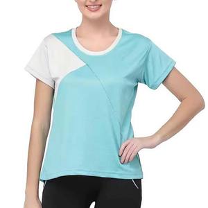 Camisetas de Mujer al por Mayor, Estilo Nuevo, de Alta Calidad, Casuales, de Lona, con Estampado Digital, Corte Regular, de Poliéster/Algodón, Transpirables, con Cuello Redondo - Product Image 1