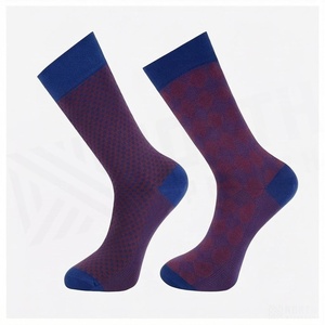 Crew <b>Socks</b> Geometric Pattern Blue Breathable <b>Running</b> <b>Socks</b> for Adults Spring Season - Product Image 3