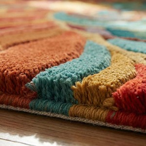 Alfombra de Lujo con Diseño de Hojas Coloridas, Alfombra Artística Abstracta, Alfombra Suave de Diseño, Hecha a Mano, Forma Personalizada para Sala de Estar, Dormitorio, Decoración del Hogar - Product Image 5