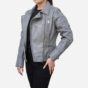 Women's Luxury Black Short Moto Biker <b>Jacket</b> XS Size Autumn Season Sheep Skin <b>Suede</b> <b>Leather</b> Biker <b>Jacket</b> - Product Image 4