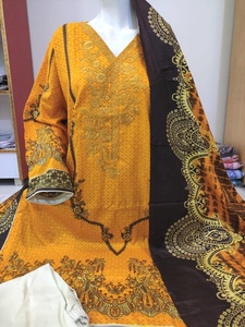 Colección de verano 2022, traje de césped bordado paquistaní indio de lino alto, vestido elegante de moda étnico Salwar Kameez - Product Image 6