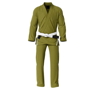 Kimono de BJJ vert olive pour homme, 100% coton, coupe classique, respirant, vêtements d'arts martiaux pour adultes - Product Image 1