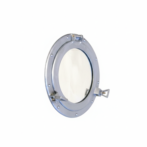 Nautical Porthole Wall Mirror | Ship Style Round Decorative Mirror | Metal <b>Frame</b> Marine Home Decor Wall Hanging Accent Mirror - Product Image 2