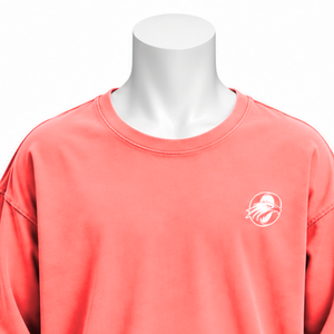 T-shirt à manches longues en coton Coral Reversed LS, coupe ample, épaules tombantes, style vintage délavé, unisexe, streetwear, haut décontracté - Product Image 3