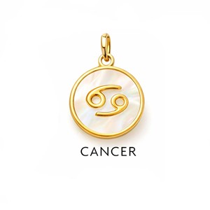 Pendentif rond en nacre plaqué or avec signe du zodiaque Bélier, bijou porte-bonheur horoscope - Product Image 3