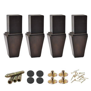 Decorative Square Tapered Wooden Furniture Legs Tiered Tall Sofa Feet Replacement for Luxury Couch Chair Cabinet Dresser - Product Image 2