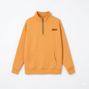 Sweat-shirt à col zippé pour femme, en molleton, style streetwear décontracté, épaules tombantes, respirant, écologique, avec motifs - Product Image 1
