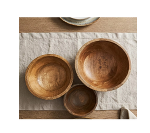 Bol en bois de manguier moderne, poli, fait main, écologique, durable, non traité, pour cuisine, salle à manger, service de salades, fruits secs - Product Image 4