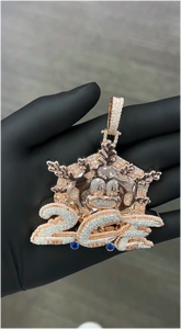 Colgante Personalizado Estilo Trap House con Incrustaciones de Moissanita VVS Bicolor, Cadena de Moissanita, Tendencia, Superventas, Hip Hop, Bling, Lujo, Pieza Destacada, OEM - Product Image 5