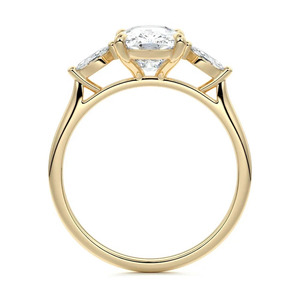 IGI Certi <b>Cushion</b> Cut Lab Grown Diamond Marquise Side Stone Engagement <b>Wedding</b> <b>Ring</b> 10K 14K 18K Gold 925 935 Silver - Product Image 4