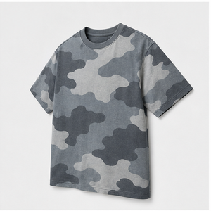 Camiseta de Manga Corta para Hombre con Estampado de Camuflaje Urbano Gris Nube, Cuello Redondo, MTS-CAMO-0002 - Product Image 5