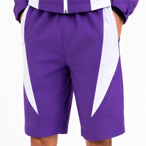 Ensemble short et coupe-vent pour homme, léger, décontracté, streetwear, survêtement sportif, respirant, confortable, coupe ajustée, streetwear urbain - Product Image 4