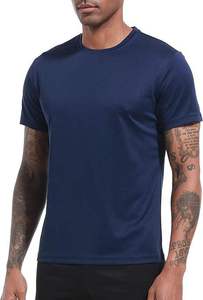 เสื้อยืดแขนสั้นผู้ชาย ผ้าฝ้าย 95% สแปนเด็กซ์ 5% ดีไซน์เรียบ สำหรับออกกำลังกายและเล่นกีฬา พร้อมสกรีนลาย ระบายอากาศได้ดี แห้งเร็ว - Product Image 3