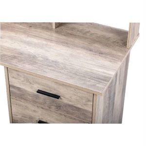 Gray Embossed Particleboard Computer Desk with Three Drawers 110*50*95cm Triamine Laminated Desktop Storage Can Hang Letters - Product Image 6