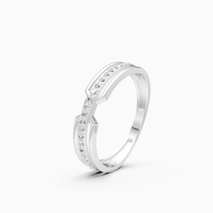 Contemporary 0.14 Ct Lab Grown Diamond <b>Split</b> Band <b>Ring</b> In 9K Yellow White And Rose Gold - Product Image 2