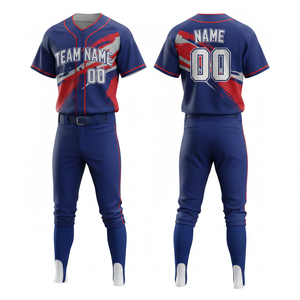 Uniforme de Béisbol Personalizable y Transpirable con Cuello en V, Pantalones y Camiseta de Alta Calidad con Estampado Sublimado - Product Image 6