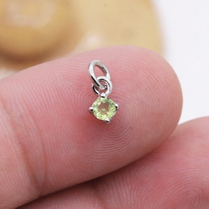 Wholesale 925 <b>Sterling</b> <b>Silver</b> Natural Round Peridot 4-Prong Stud <b>Earring</b> and Pendant <b>Set</b> Memoria Jewels - Product Image 4