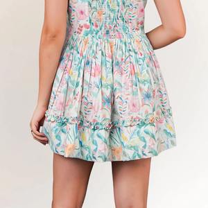 Vestido Mini Floral Lavable Ecológico 100% Algodón, Ligero y Transpirable para Todas las Estaciones, Silueta en A, Corte Ajustado, Venta al Por Mayor - Product Image 4