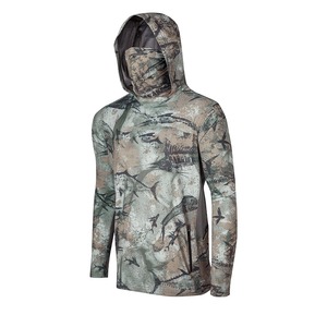 Custom Front Pattern Sun <b>Protection</b> Long-sleeved Waterproof Fishing <b>Hoodie</b> UPF50 <b>UV</b> Soft Quick Dry Performance Mask Hooded - Product Image 4