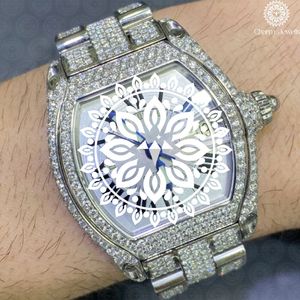 Charm Jewells Montre de luxe pour homme en acier inoxydable, boîtier de 40 mm, verre cristal, mouvement mécanique analogique, résistance à l'eau 10 bars, Push - Product Image 2