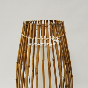 Kendang Floor Lamp Natural Bamboo <b>Standing</b> Lamp Decorative Lighting for Living Room Bedroom Hotel Interior Decor - Product Image 5