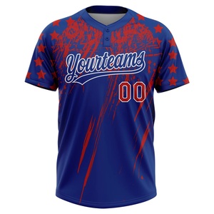 Maillot de softball professionnel personnalisé à <span class=keywords><strong>2</strong></span> boutons, uniforme d'équipe 100 % polyester à séchage rapide, fabricant et fournisseur OEM ODM - Product Image 2