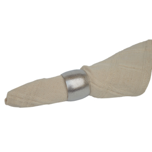 Porte-serviettes simple en argent de designer pour décorations de table, mariages et hôtels – Anneaux de serviette design pour vaisselle - Product Image 5