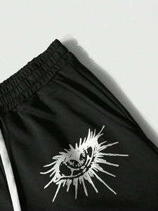 Ropa Urbana para Hombre, Sudadera con Capucha Estilo Ins, Sudadera Tejida con Capucha, Conjunto de Dos Piezas, Pantalones Deportivos Negros Góticos, Ropa de Otoño - Product Image 5