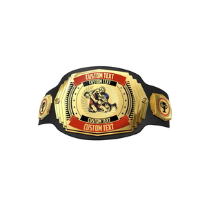 Cinturón de Campeonato de Lucha Libre con Texto y Diseño Personalizados, Cinturón Premium Dorado y Rojo para Competiciones, Torneos y Coleccionistas - Product Image 1