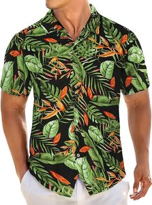 <b>Men</b>’s Summer Holiday <b>Shirt</b> Short Sleeve Button Down Tropical Print Casual <b>Shirt</b> - Product Image 5