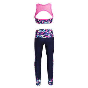 Camouflage Yoga Set 2 Piece Racerback Sports <b>Bra</b> High Waist Leggings Quick Dry Spandex Polyester Full Length Contrast Binding - Product Image 6
