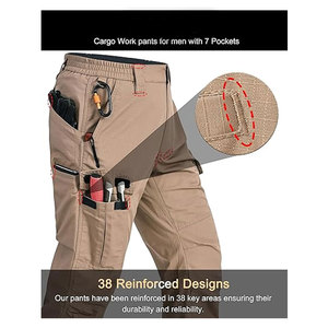 Pantalones Cargo para Hombre, Resistentes al Agua, Transpirables, Tácticos, para Senderismo, con 7 Bolsillos, Duraderos, para Trabajo al Aire Libre y Viajes - Product Image 4
