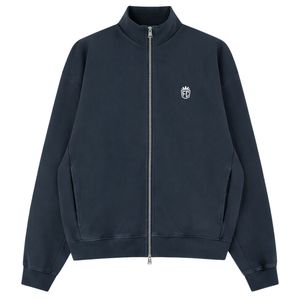 Ensemble sweat à capuche zippé col cheminée côtelé noir délavé épais et pantalon de jogging pour homme – Ensemble streetwear en coton tendance - Product Image 1