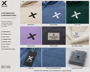 Sudaderas con Capucha Extra Grandes y Holgadas, 100% Algodón Felpa, Transpirables, Casuales, con Capucha, Manga Larga, Logotipo X en la Parte Delantera, Sudaderas Largas Tipo Pullover - Product Image 3