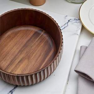 Bol de service en bois écologique de qualité supérieure pour salade de fruits, desserts, biscuits, collations, rangement de cuisine, accessoires de salle à manger, classique - Product Image 3