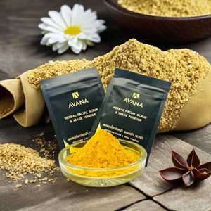 Masque en poudre exfoliant à base de plantes biologiques Avana, peau grasse, anti-rides, éclaircissant, soin du corps, du visage et du cou, format voyage - Product Image 1