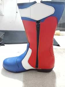 Customizes Red & Blue Biker Shoes Rubber Sole Motorbike Boots All sizes Motocross Boots - Product Image 5