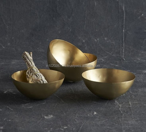 <b>Small</b> brass serving <b>bowl</b> polished exterior handmade item for kitchen decor or serving traditional Indian sweets and snacks - Product Image 5