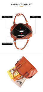 Bolso Tote de Cuero Genuino Negro Premium, de Alta Calidad, Estilo Vintage, con Cierre, Diseño con Tachuelas, Forro de Lona, para Uso en Oficina, para Damas - Product Image 2